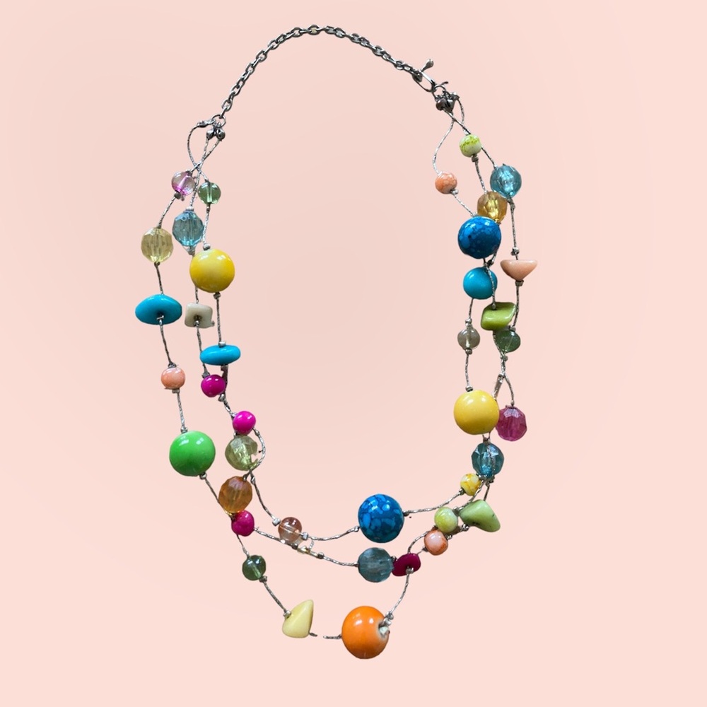 90s Layered Colorful Beaded Necklace a la Sex and The City